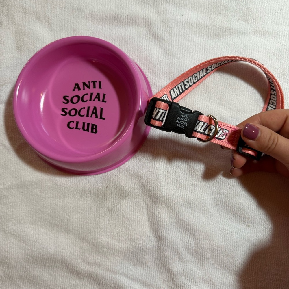 Anti Social Social Club Dog Collar Pink